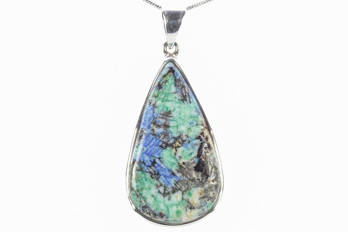 Polished Malachite & Azurite Pendant - Siberia #279037